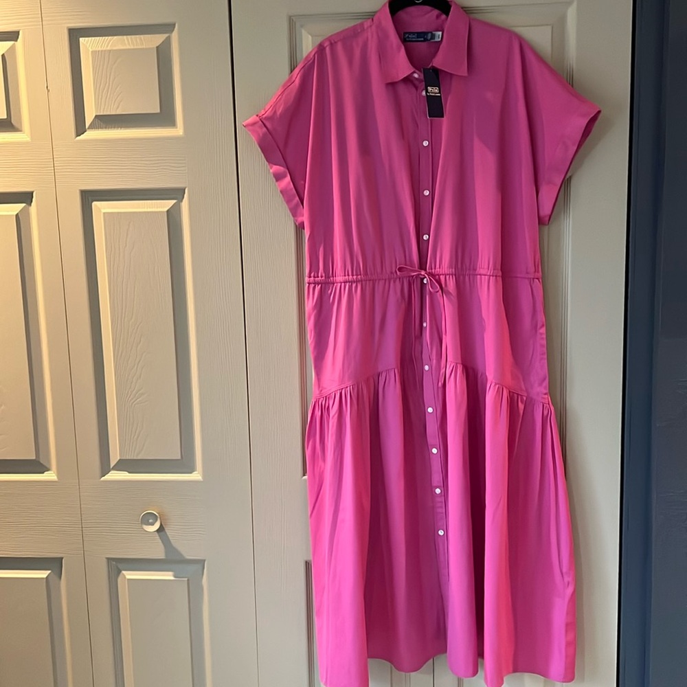 Polo Ralph Lauren Dress Size 14 Pink Cotton Barbie